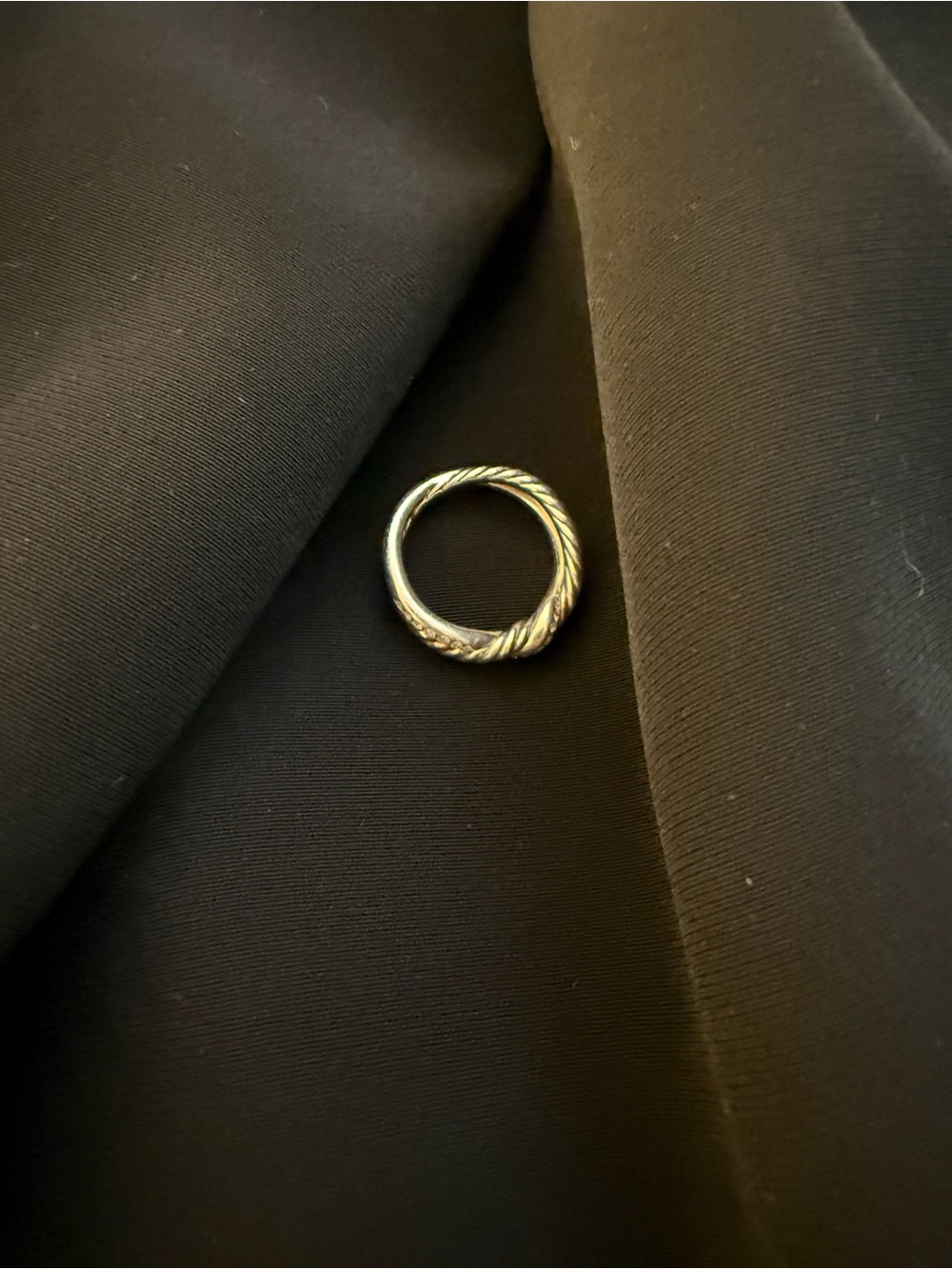 Twisted Rope Textured Silver Ring - Women Jewelry